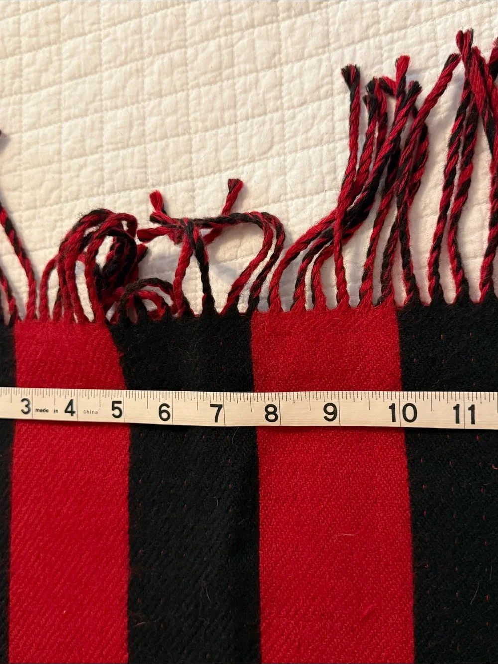 Vintage Esprit Bold Red & Black Striped Knit Scarf
